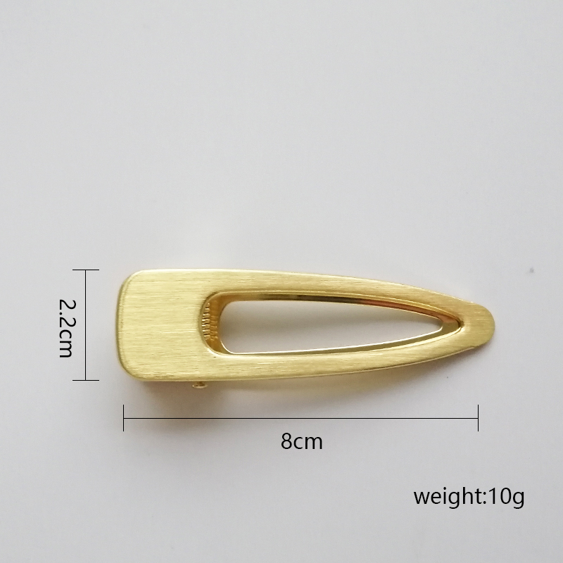 gold barrette hair clip for adults Korea Geometry Metal Spring Personalized Bobby Pins 8x2.2cm