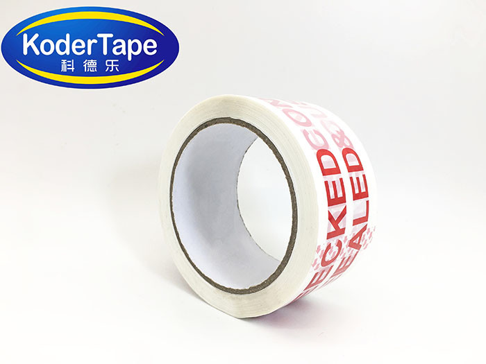 Single Color Print On White Bopp Packing Adhesive Tape For Carton Sealing Bundling