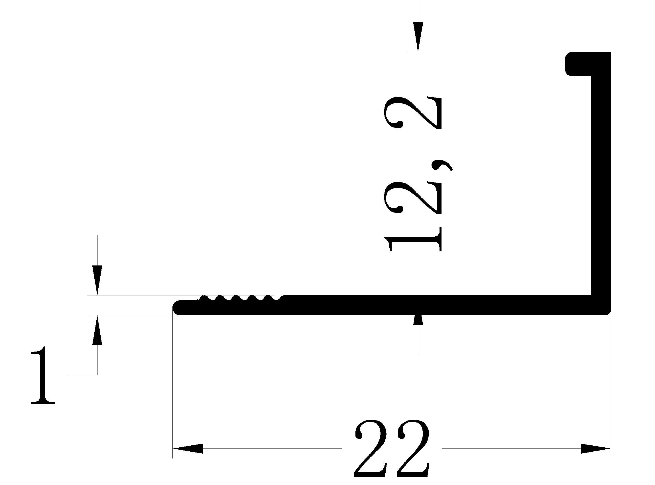 12mmx22mm Metal Tile Profile Trim Ceramic Tile Edging Strips