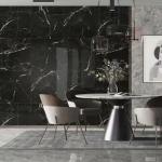 10x60cm Polished Porcelain Tile for Wall Decoration Black and White Check