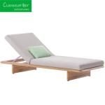 Outdoor Sun Lounger Resort Leisure Hotel Garden Chair with Teak Wood Frame and