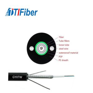 Wholesale 4 8 12 24 Fiber Count Singlemode Fiber Optic Wire Cable Black Outdoor Aerial GYXTW from china suppliers
