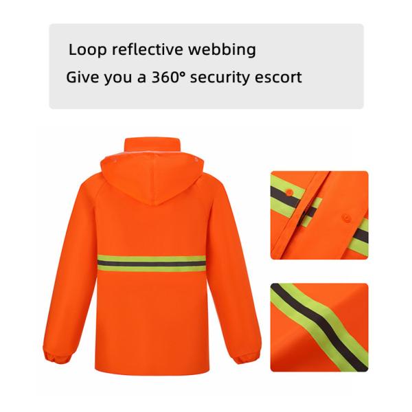 Polyester Taffeta Reflective Safety Clothing Waterproof Coating High Visibility Coat