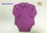 Customized Newborn Baby Bodysuits Polo Collar Plastic Buttons Baby Boy Long