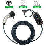 Type2 8-16A 1P Portable Electric Vehicle Charger UK 3 PINS Outlet
