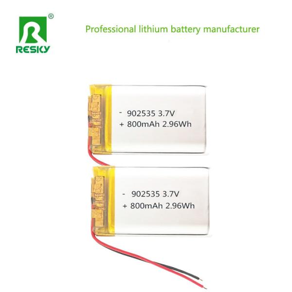 Rechargeable Li Polymer Batteries 902535 3.7V 800mAh 2.96wh Power Lithium Batteries