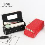 Fashion Custom Digital Print Canvas Black Printed Makeup Cosmetic Case Bag