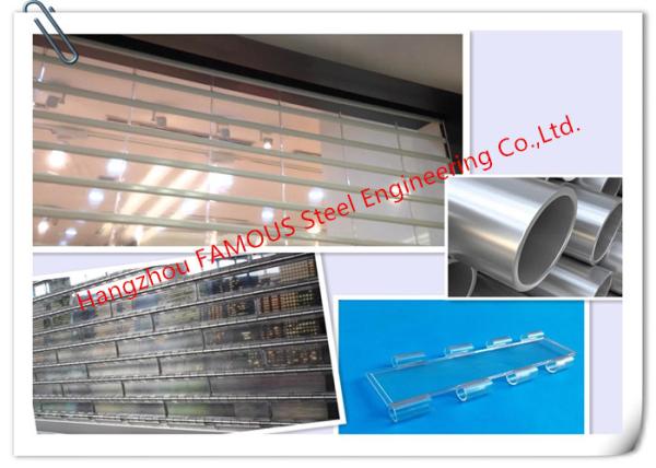 Luxury Transparent Crystal Roller Shutter Door With Aluminum Pipe Acrylic Glass