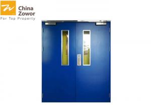 Wholesale BS/ UL Approved Blue Color Insulated Fire Door With Vision Panel For Commercial Buildings from china suppliers
