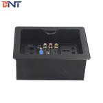 Aluminum furniture power data table mounted socket with slip cover