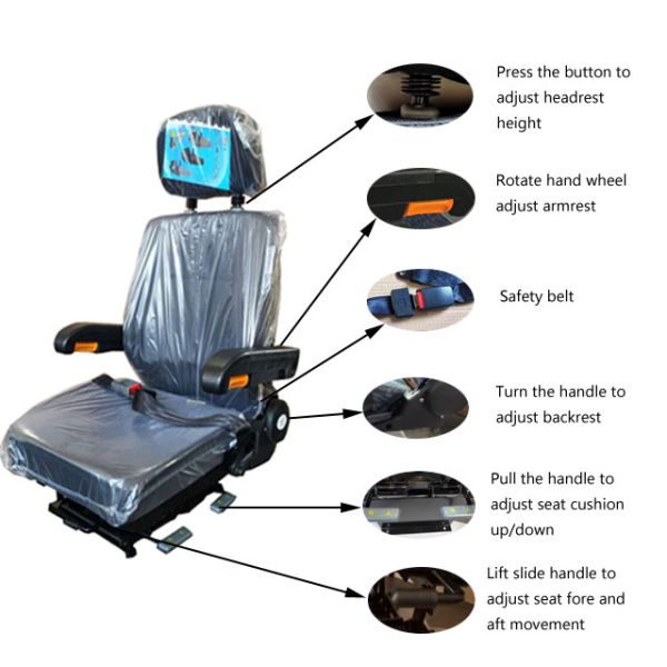 Tunnel Engineering Vehicle Seat T803 Driver Car Seat Customized