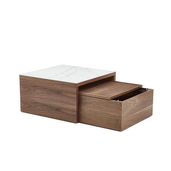 Modern Luxury Coffee Table Set Nordic Modern Marble Top Wooden Center Table Coffee Table for Living Room