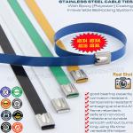 Ball-lock Polyester Coated Steel Cable Ties, 304, 316 Plastic Coated Stainless