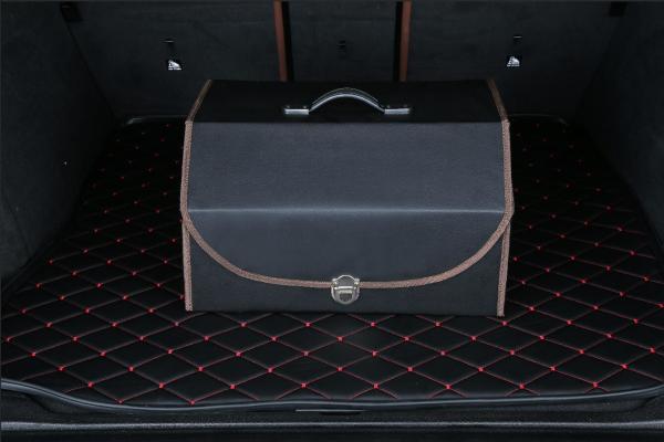 Car Trunk Organizer Box Storage Bag PU Leather Folding Auto Collapsible Cargo