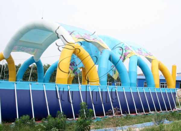 hot pvc steel frame pool with tent