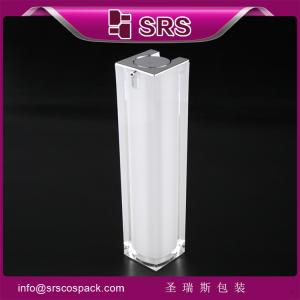 Wholesale 2015 new design acrylic high quality with good price airless bottle,square luxury elegant bottles from china suppliers