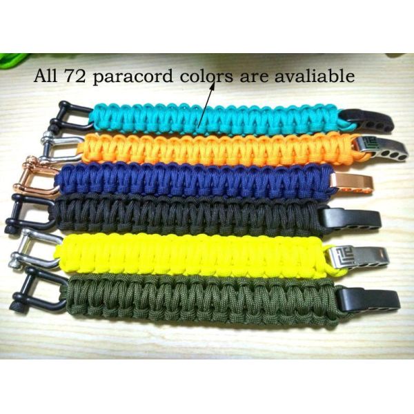 Paracord Survival U Shackle Wristband Woven Parachute Cord Braided Rope Bracelet