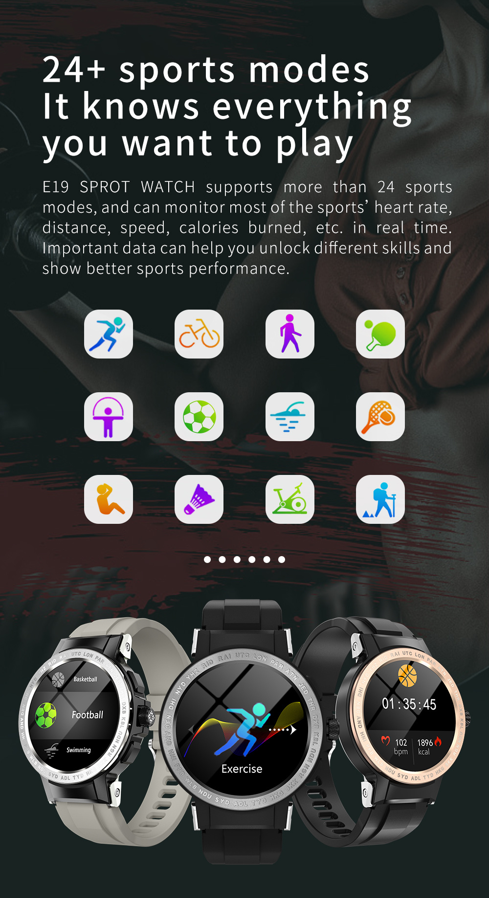 OEM Factory Price Missyou Ze19 GPS Smartwatch Multi-Sports Blood Pressure Blood Oxygen Smart Watch