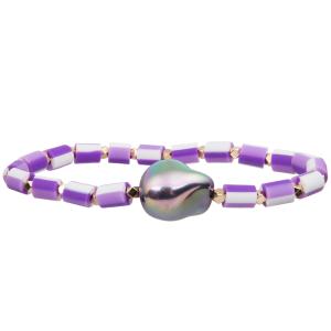 Wholesale silicone beads stretchy with baroque Glass pearl multi color Handmade Beads Bracelets from china suppliers
