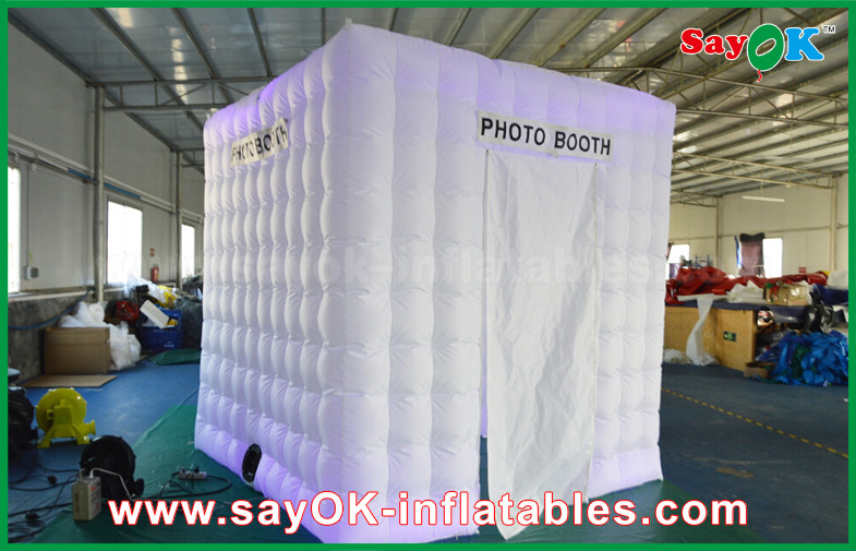 Inflatable Photo Studio 3 Doors White Inflatable Portable Cube Photobooth Tent With 2.5m Size