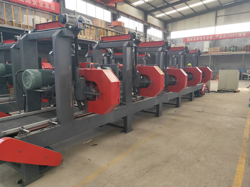 4 Head Log Sawing Machine Multiple Heads Horizontal Resaw Band Saws