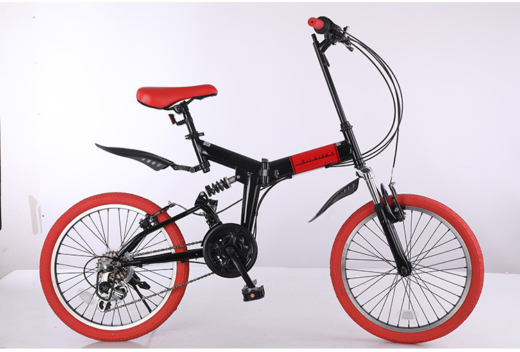 Shock Absorption Folding Commuter Bicycle 20 Inch Six Speed Folding Exercise Bike