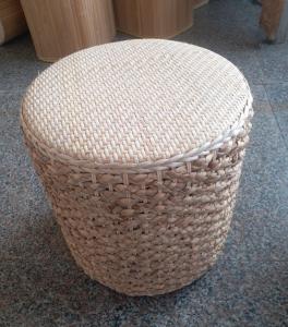 Wholesale Natural Straw Household Storage Stool Grass Woven Ottoman Box Eco-Friendly Hand-Woven Grass Rattan Stools Seat Pad from china suppliers
