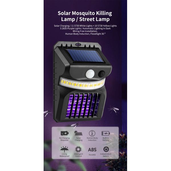 Constant Light Solar Mosquito Killer Light for Outdoor Garden 3-4 Hours Working Time