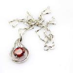 Women Jewelry 8mm x10mm Garnet Cubic Zircon Pendant Necklace (P36 )
