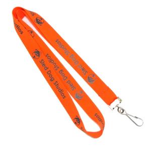 Wholesale Dye Sublimation Orange Flat Polyester Lanyard Eco Friendly For Business Conference from china suppliers