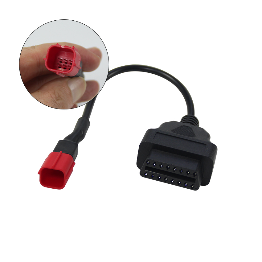 Motorcycle OBD1 to OBD2 Adapter Cable 6 Pin OBD Diagnostic Cable Customized Length