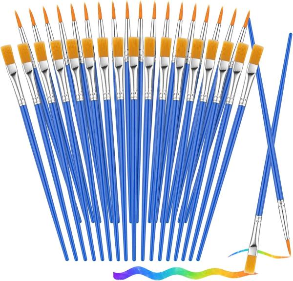Round Pointed Tip Nylon Hair Paint Brushes Acid Free Non Shedding For Watercolor
