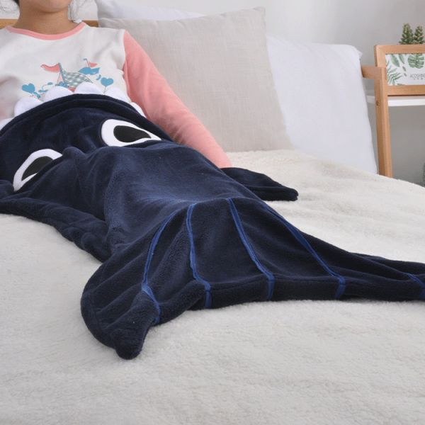 Soft Cuddly Animal Tail Blanket Kids Wearable Flano Cozy Plush Fleece Blanket