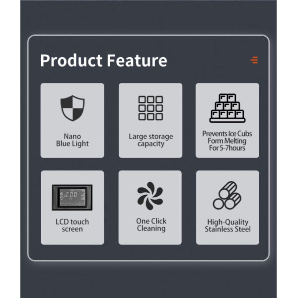 100kg/24h Air Cooled Cube Ice Making Machine With Digital Control Bar Counter Ice Maker