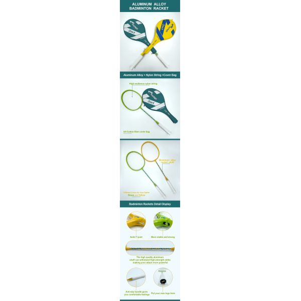 Anyball Badminton Racket Most Durable Aluminum Badminton Racket for Sale Single Piece Durable Badminton Racket