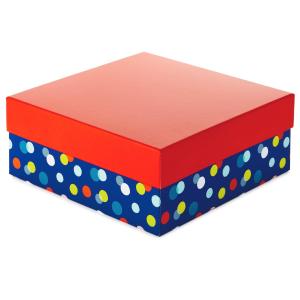 Wholesale 10&quot; Square Multicolor Dots Package Gift Box logo Customized from china suppliers