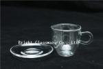 clear double wall thermo glasses, double wall coffee glass, tea set glass with