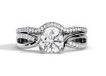 1.25ct Rose Gold Moissanite Engagement Rings VS1 SI1 SI2 Average Color
