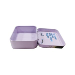 Matt Varnish Rectangular Tin Box Small Hinged Lolly Tin
