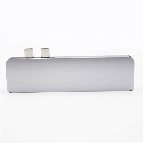 7 in 1 Aluminum Dual USB C Multi function hub, Double USB Type C Ports HUB For Macbook