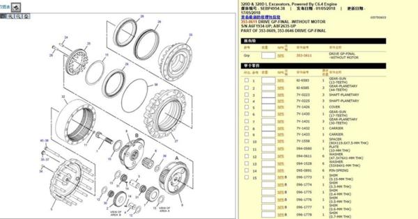 Excavator E320D Final Drive Reduction Construction Machinery Parts Travel