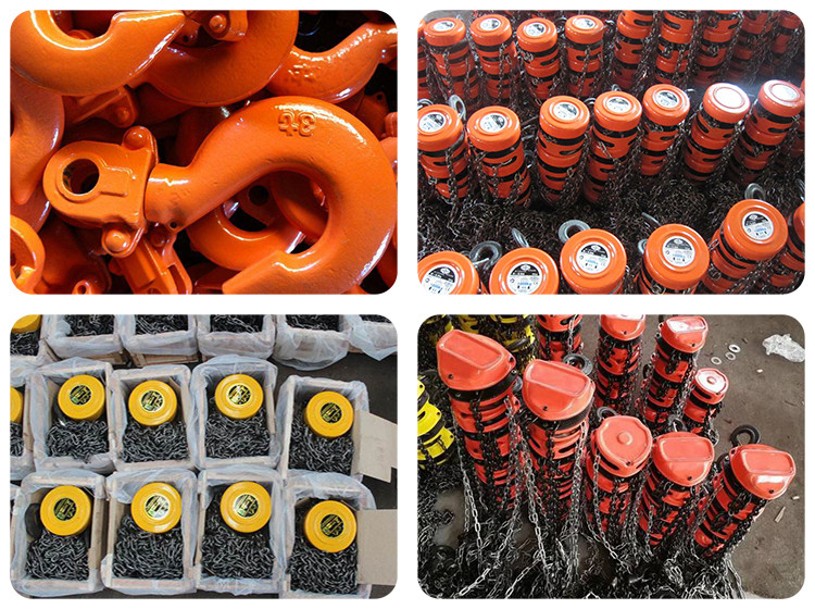0.5 Ton Small Size Hand Chain Block Lifting Chain Hoist Standard Lifting Height 2.5m