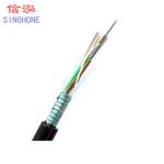 Single Mode Outdoor Armored Fiber Optic Cable Black 12 Core Water Blocking