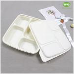 Eco-Friendly 4-Coms 900ml Corn Starch Lunch Box,A Renewable Resource China