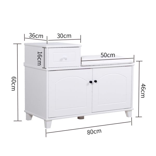E1 MDF 0.082m3 CBM Wooden Shoe Cabinet Paralleled Double Door