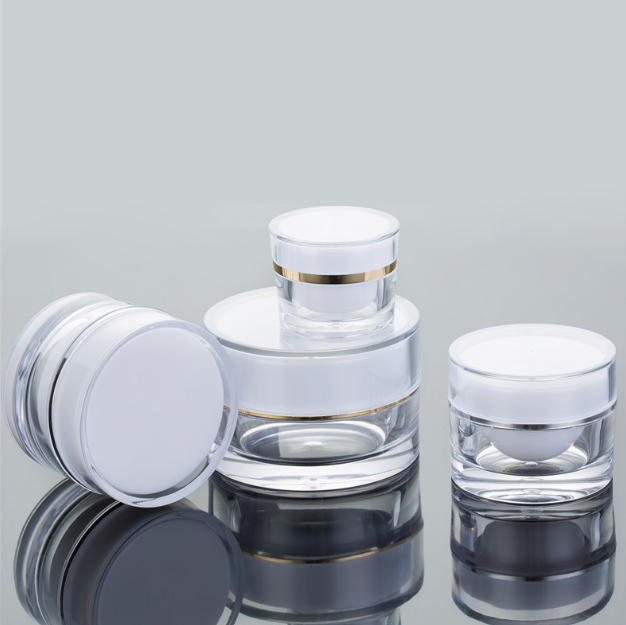 50g Blue Round Glass Cosmetic Cream Jars With Smooth Cap