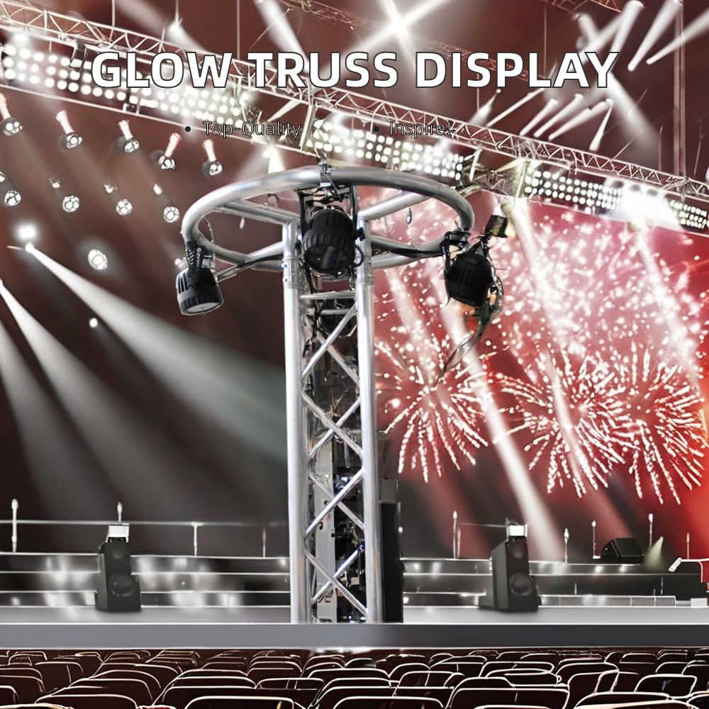 Round Square Top Ring Luminous Tower Black Silver F34 F24 Aluminum Alloy Stage For Concert