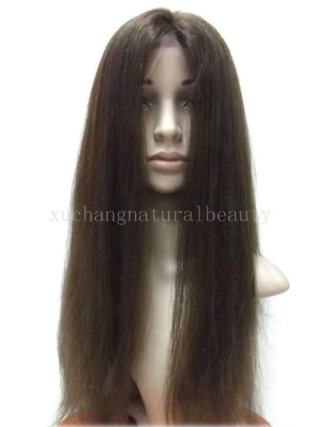 Natural Brown Remy Human Hair Glueless Full Lace Wigs No Shedding