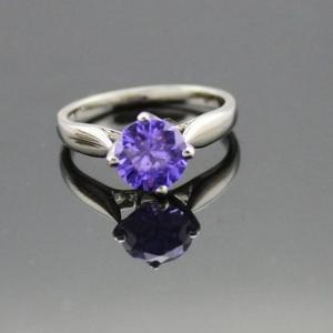 Wholesale 925 Sterling Silver Engagement Ring with Purple Cubic Zirconia(F32) from china suppliers