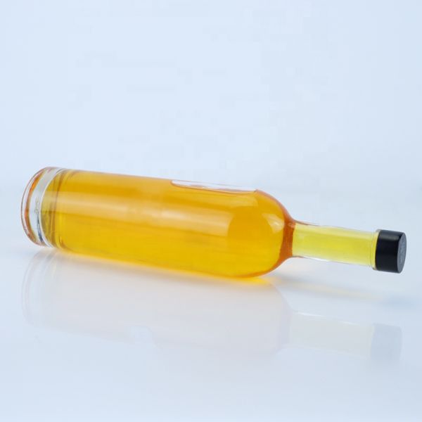 Custom Logo 700ml 750ml High Flint Round Shape Glass Bottle with Screw Top Finish